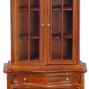 Dolls House Display Cabinet Walnut Hepplewhite Edwardian JBM Miniature Furniture
