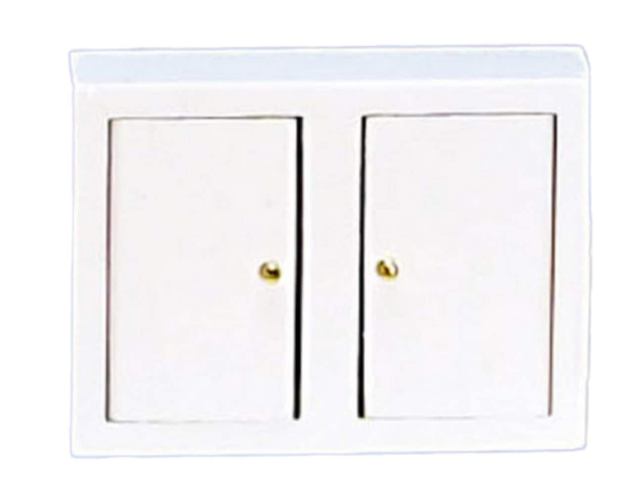 Dolls House White Kitchen Wall Unit Miniature 1:12 Scale Wooden ...