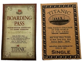 Dolls House Titanic Boarding Passes Ticket Replica Edwardian 1:12 Accessory