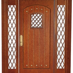Dolls House Tudor Front Entrance Door &amp; Sidelights JBM Miniature DIY Accessory
