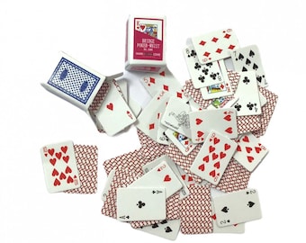 Dolls House Playing Cards with Boxes Miniature Study Pub Games Room Accessory