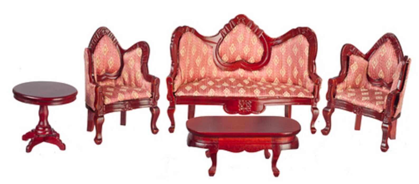 Dolls House Victorian Living Room Furniture Set Mahogany & Etsy
