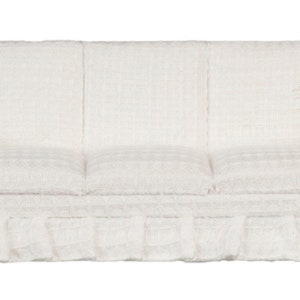 Dolls House Cream 3 Seater Sofa with Skirt Miniature Living Room Furniture