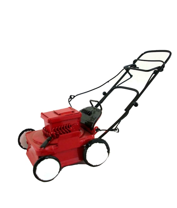 Buy Dolls House Red Power Lawnmower Lawn Mower Miniature 1 12