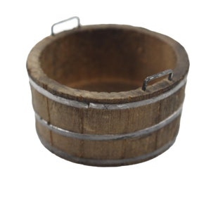 Puppenhaus Halbes Whisky Fass Holzfass Holzwasch Zuber Pflanzgefäß Gartenstall Zubehör