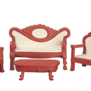 Dolls House Living Room Furniture Set Suite 1:24 Half Inch Scale