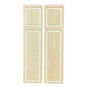4 Panel Shutters Decorative Balsa Wood Dolls House Miniature Window Accessory