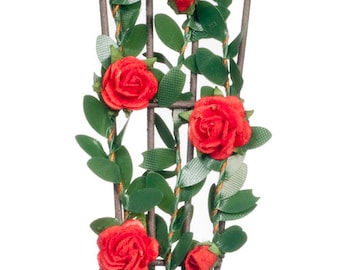 Miniatur Kletterrosen Rankengirlande Für Puppenhaus – Gelbe Rosen, Maßstab 1:12