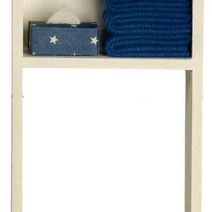 Dolls House Over Toilet Shelf Unit Dark Blue Miniature Bathroom Furniture 1:12