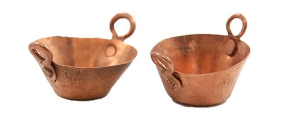 Melody Jane Dollhouse Miniature Copper Saucepan Set - 1:12 Scale Kitchen Accessory