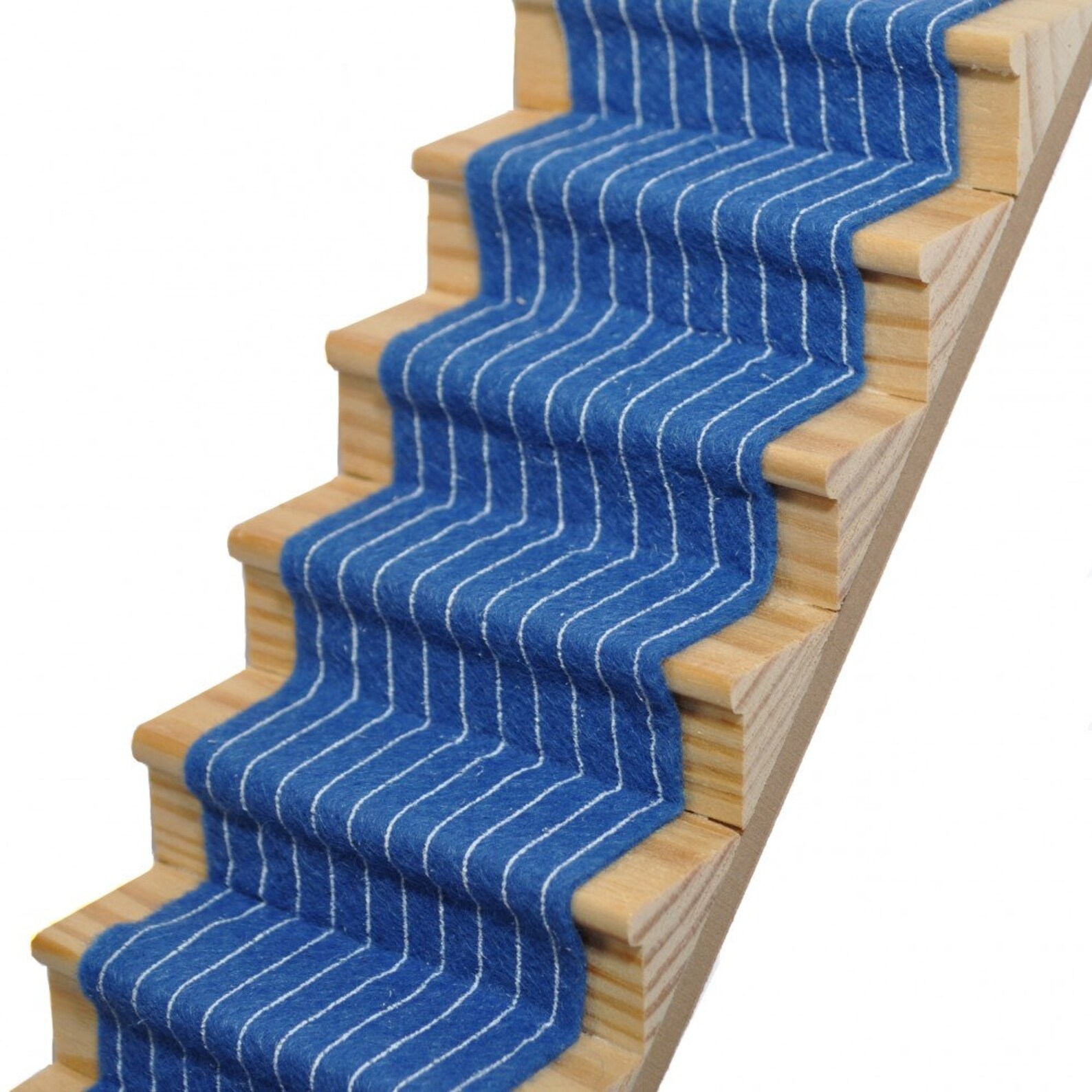 Dolls House Windsor Blue Striped Stair Carpet Runner Self Etsy