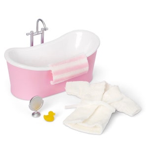 Lundby Puppenhaus Badewanne & Zubehör Set Badezimmer Möbel 1:18 Maßstab
