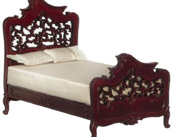 Puppenhaus Miniatur Möbel Mahagoni Viktorianisch Schlafzimmer Kamin 