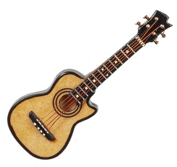 Accessoire Maison Poupée Musique Miniature Guitare Classique 1/12 – Instrument De Musique Pour Maison De Poupée