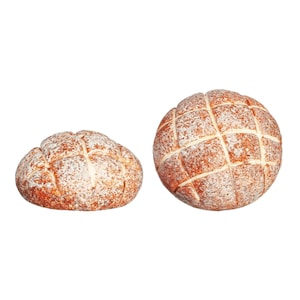 Dolls House 2 Round Bread Loaves Miniature Kitchen Food Bakery Shop Accessory