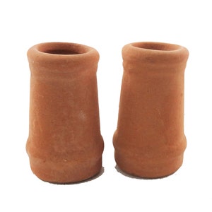 Dolls House Round Chimney Pots Terracotta Small 1:12 Scale