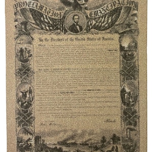 Dolls House Abraham Lincoln Declaration Bill of Rights Emancipation Proclamation 1863 Replica Historical Museum Accessory