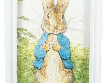 Dolls House Peter Rabbit Blue Coat Beatrix Potter Picture Small Frame Accessory