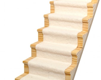 Dolls House Natural Soft Cream Stair Carpet Runner Self Adhesive 1:12 Flooring