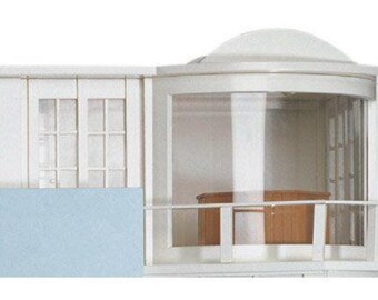 Dolls House Malibu Sun Lounge Modern Art Deco Kit Unpainted Flat Pack 1:12 Scale