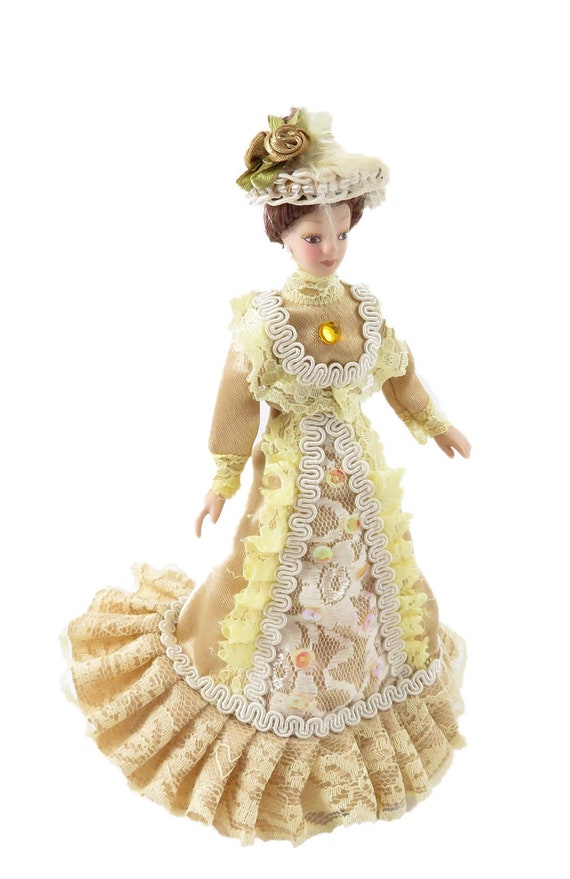 Melody Jane Miniatur-Bild „Blau Lady“ Im Goldrahmen – Maßstab 1:12, Für Puppenhäuser & Dioramen