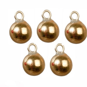 Dolls House 6 Gold Baubles Miniature Christmas Tree Ornaments Decorations 1:12