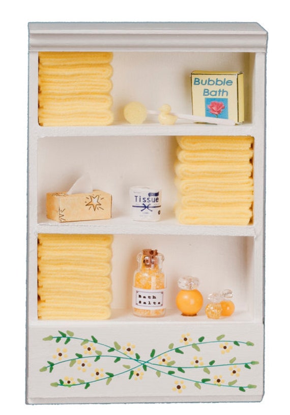 Dolls House Shelf Unit Lemon Towels & Accessories Etsy