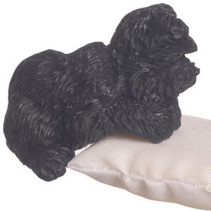 Dolls House Black West Highland Terrier Sitting Paws Resting Miniature Pet Dog