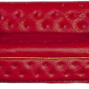 Puppenhaus Rotes Leder Chesterfield Sofa Settee JBM Miniatur Wohnzimmer Möbel
