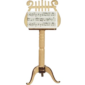 Dolls House Music Stand Oak Miniature Music Room School Instrument 1:12 Scale