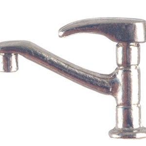 Dolls House Modern Chrome Mixer Tap Faucet Miniature 1:12 Kitchen Accessory