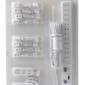 Dolls House Lighting Wiring Kit Socket Power Strip Extensions Plugs 11 Piece Set