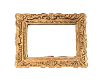 Dolls House Gold Framed Mirror Rectangular Miniature Accessory