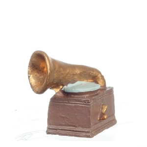 Dolls House Gramophone Record Player Old Fashioned Resin Music Room Accessory