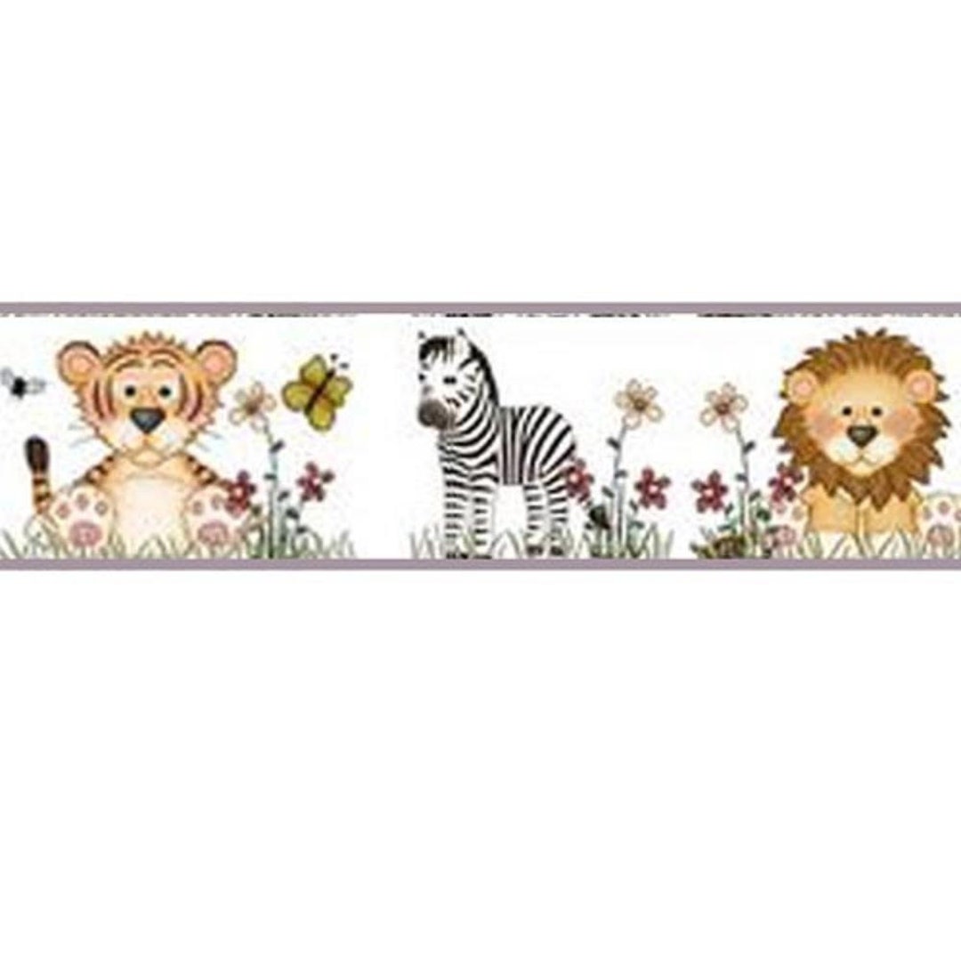 Dolls House Nursery Wallpaper Border Zoo Animals 124 1/2 Inch Etsy