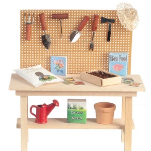 Dolls House Miniature Garden Shed Greenhouse Full Potting Work Bench
