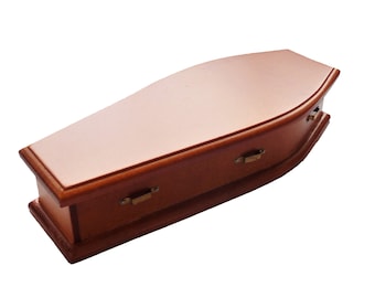 Dolls House Walnut Coffin Miniature Church or Halloween Accessory