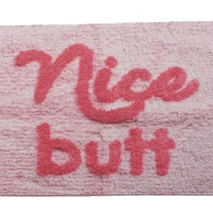 Poppenhuis badmat "Nice Butt" roze moderne badkamer tapijt accessoire gedrukte kaart
