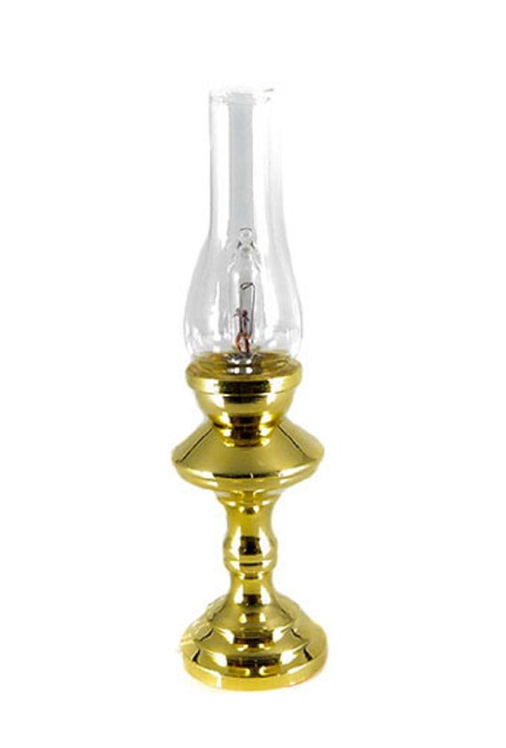 Dolls House Brass Hurricane Lamp 12V Miniature Electric Lighting 1 12 Scale