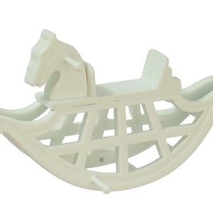 Dolls House Rocking Horse JBM Miniature Nursery Furniture Baby Toy 1:12 Blue