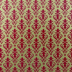 Dolls House Victorian Red on Gold Miniature Print 1:12 Wallpaper