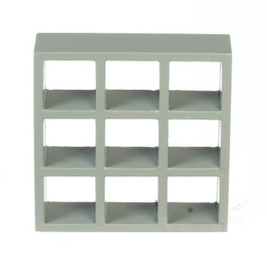 Dolls House 9 Cube Display Unit Modern Grey Shelves Bookcase Miniature Furniture