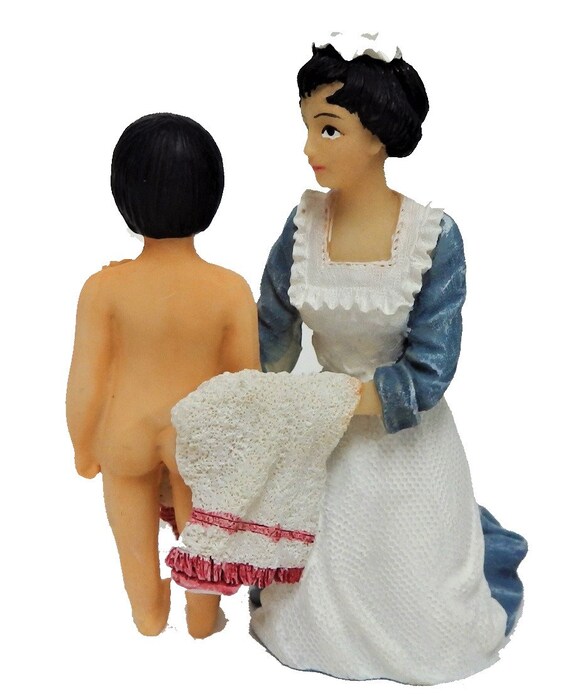 Melody Jane Dolls House Victorian Maid Drying Child 1:12 People Resin Figure 