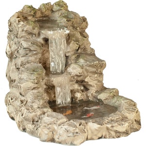 Dolls House Grey Waterfall with Pond Miniature Garden Accessory 1:12 Scale