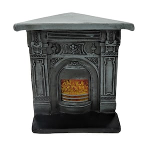 Dolls House Victorian Corner Cast Iron Fireplace Miniature 1:12 Resin Furniture