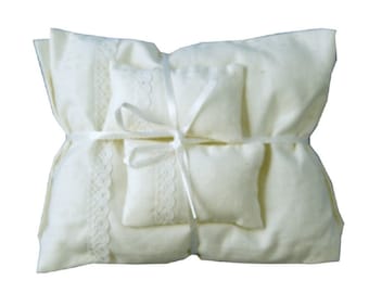 Dolls House White Cream Double Bedding Set 1:12 Bedroom Accessory