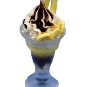 Dolls House Large Chocolate Ice Cream Sundae Miniature Dining Cafe Accessory