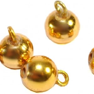 Dolls House 5 Gold Baubles Miniature Christmas Tree Ornaments Decorations 1:12