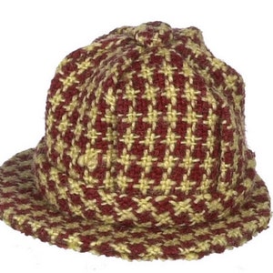 Dolls House Red Checkered Plaid Mans Hat Falcon Miniature Accessory