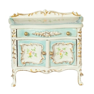 Dolls House Victorian Changing Table Blue White 1:24 1/2in JBM Nursery Furniture